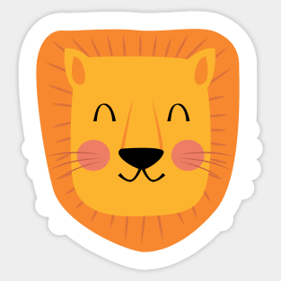 Cute Lion Cartoon Drawing Sticker